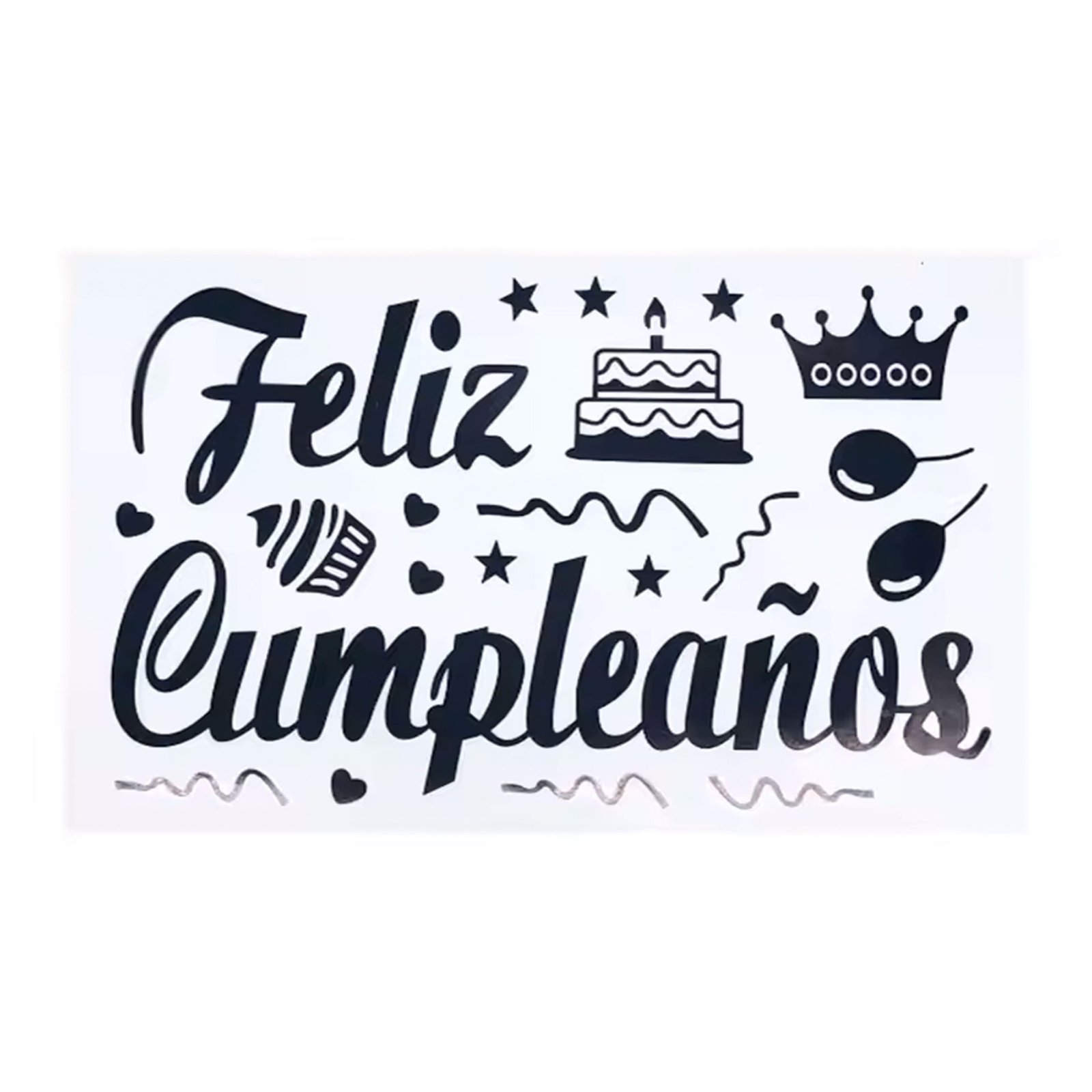 Adhesivo Decorativo "Feliz Cumpleaños" - Diseño Elegante - Imagen 4