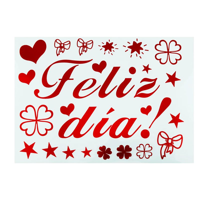 🎀 Adhesivo Decorativo "Feliz Día" - Venta al por Mayor