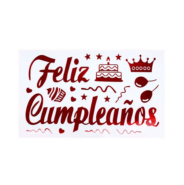 Adhesivo Decorativo "Feliz Cumpleaños" - Diseño Elegante - Imagen 3